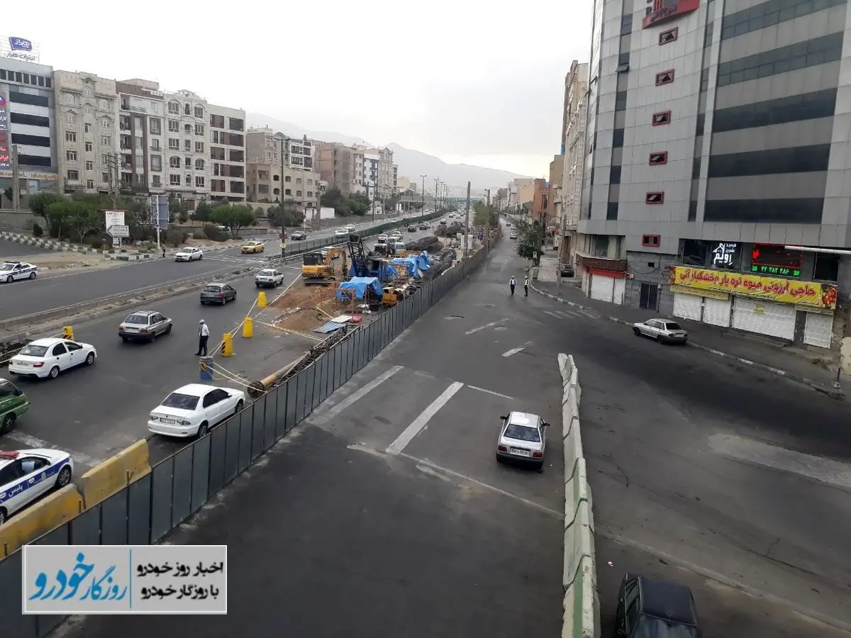 ترافیک کلافهکننده در جریان احداث تقاطع غیر همسطح آبشناسان-جنتآباد