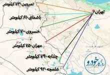 مسافت تهرانی‌ها با مرزهای ۶ گانه اربعین + جدول